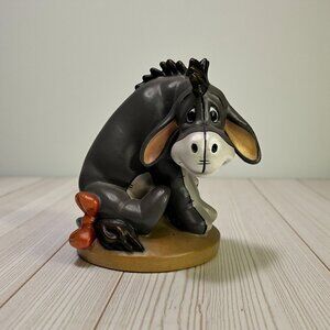 Disney Winnie The Pooh Eeyore Conrad Moroder Hand-Carved Wood Figurine 5"